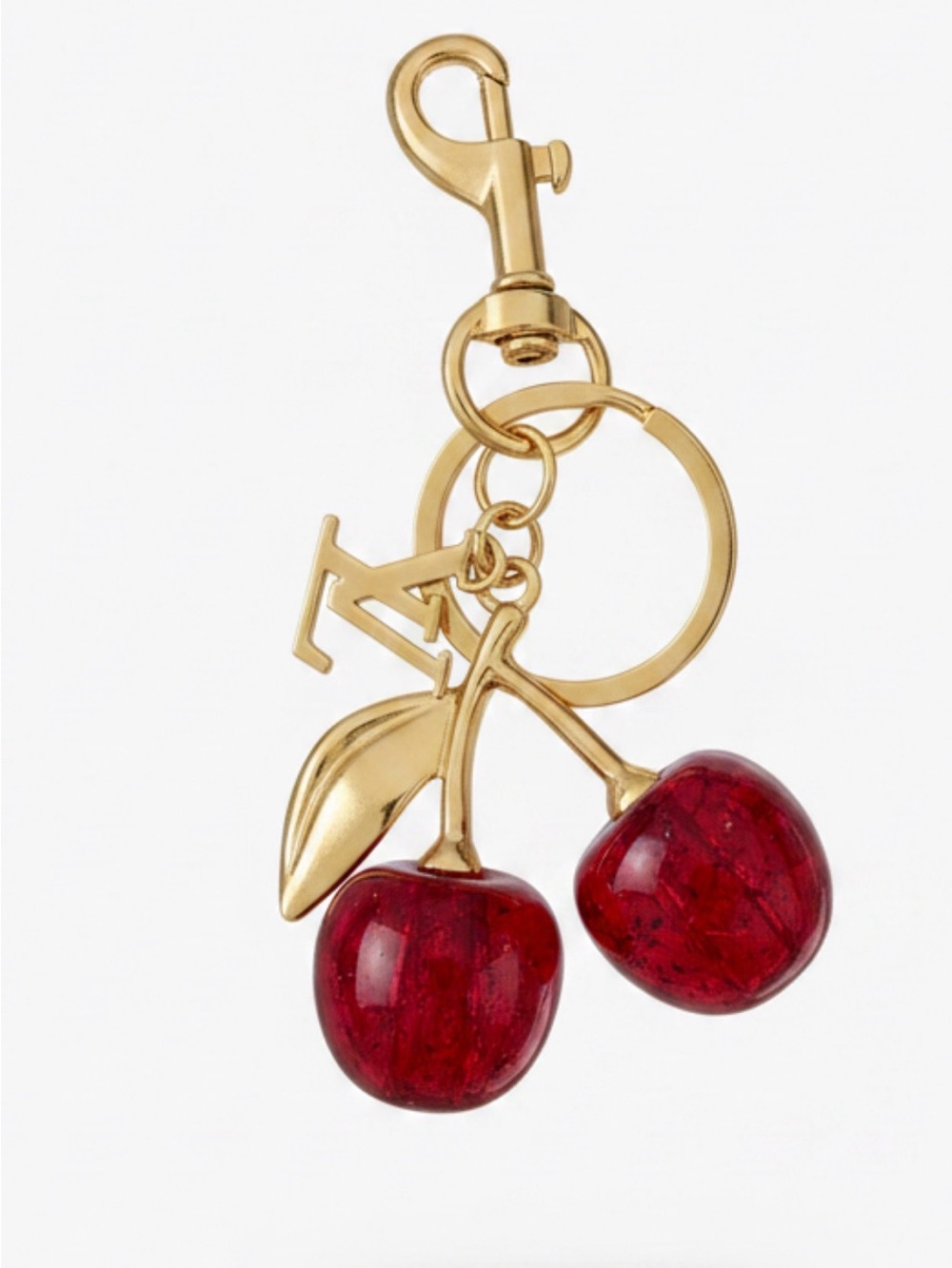 Louis Vuitton Upcycled Red Cherry Charm Keychain